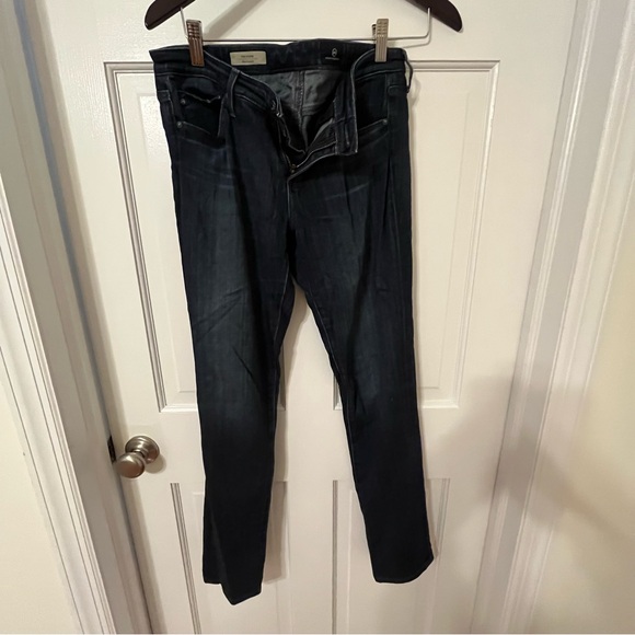 AG Adriano Goldschmied The Stevie Slim Straight Dark Blue Brooks Jeans. SZ 28R - Picture 3 of 12